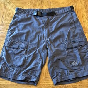 EMS Mens Sz 36 Grey Nylon‎ Hiking Fishing Quick Dry Wicking Belted Cargo Shorts